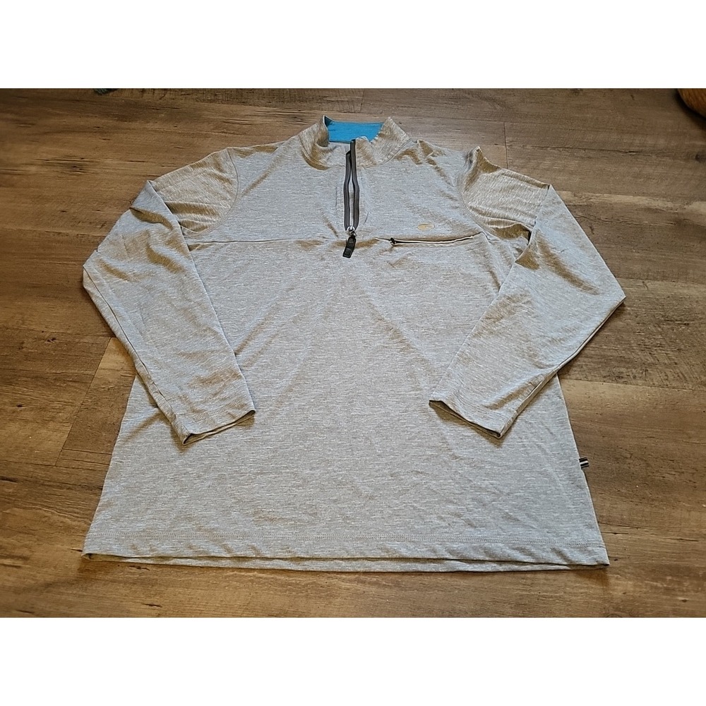 Costa Del Mar Sweatshirt Mens Large 1/4 Zip PULLOVER Heather Gray Light‎